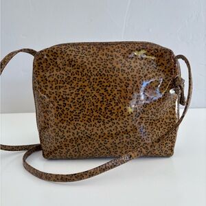 Auth VTG BOTTEGA VENETA Plastic Coated Leopard Print Bag